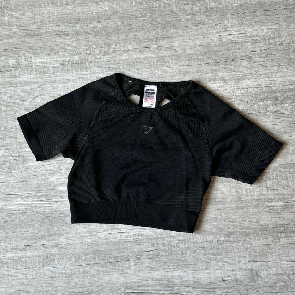 Gymshark Ultra Seamless Crop/Black/Size Medium